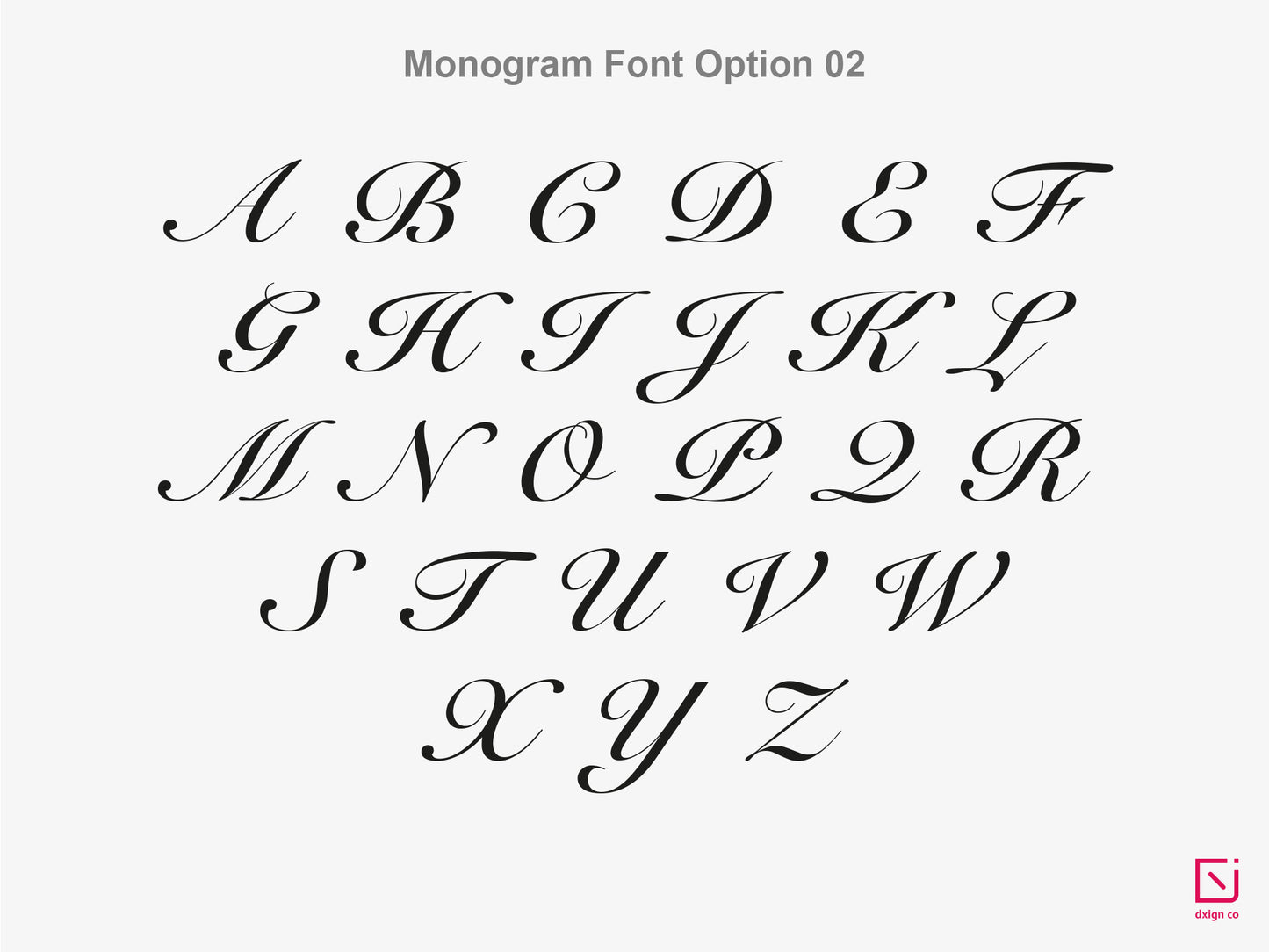 calligraphy monogram single initial with name personalised notepad font letter option 2