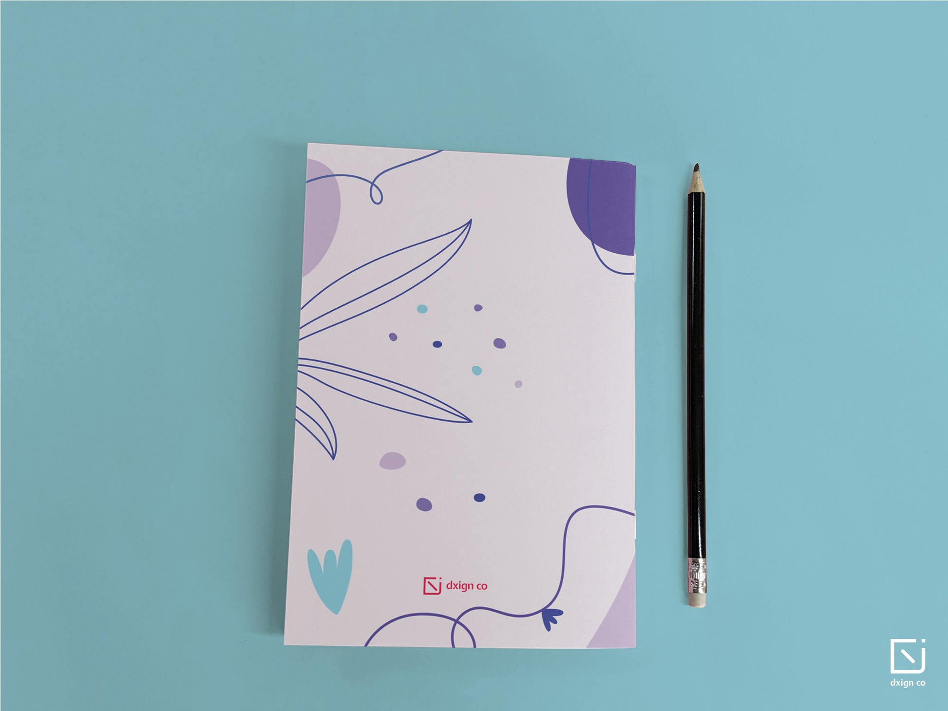 may night salvia abstract purple leaves design personalised notebook back cover