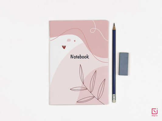 sweet rode abstract pink leaves design personalised notebook