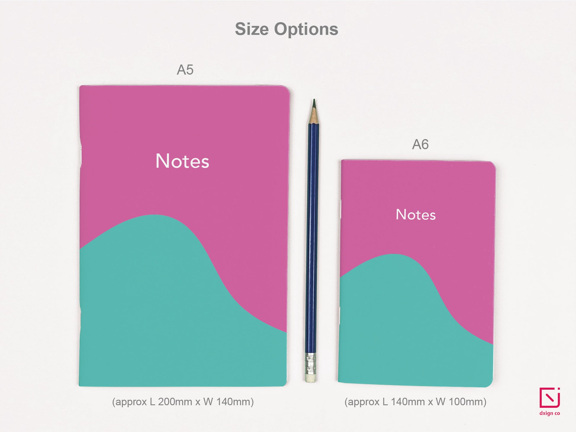 rose campion abstract pink teal white design personalised notebook a5 and a6 sizes