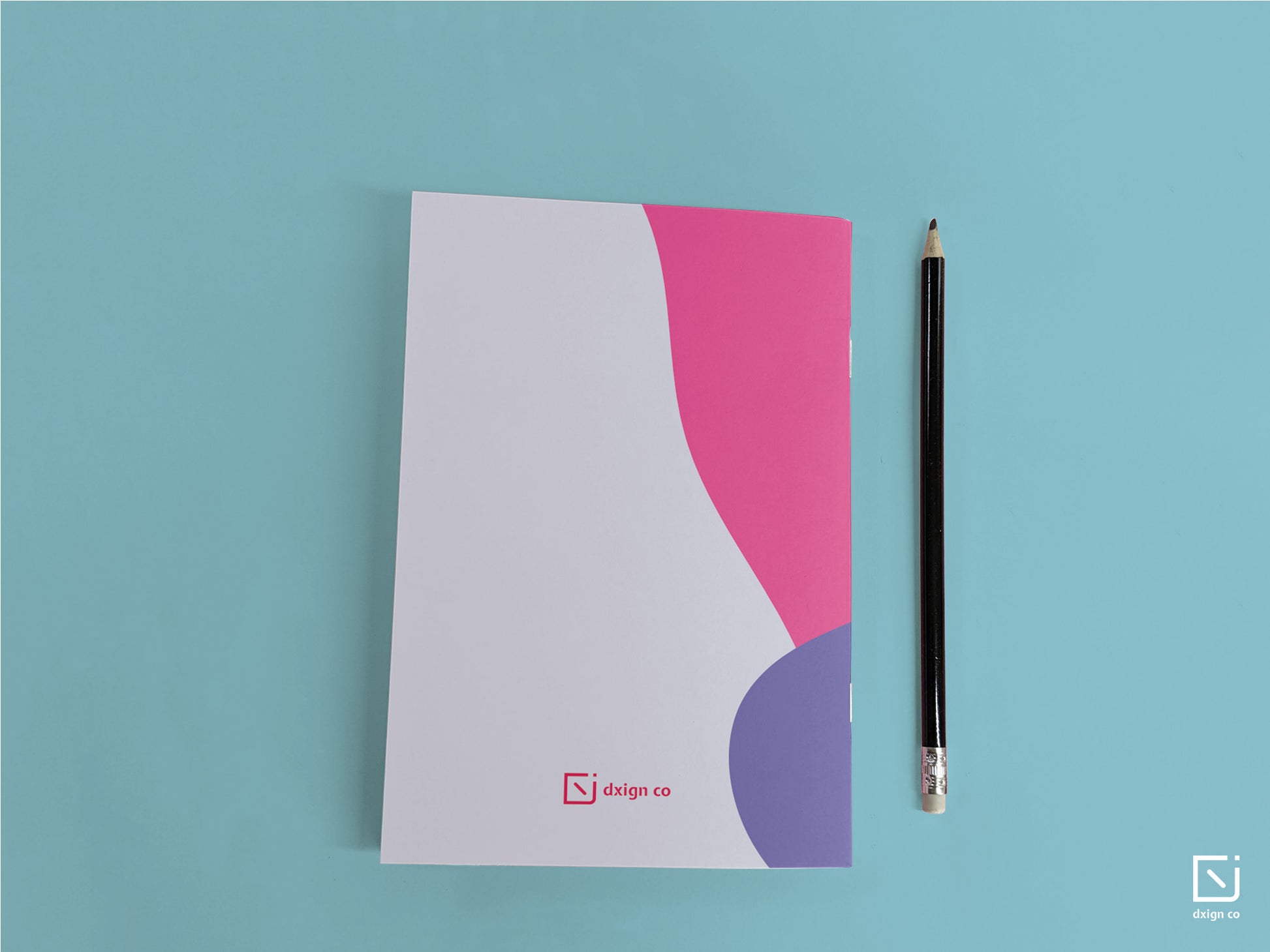 blue tango abstract pink purple white design personalised notebook back cover