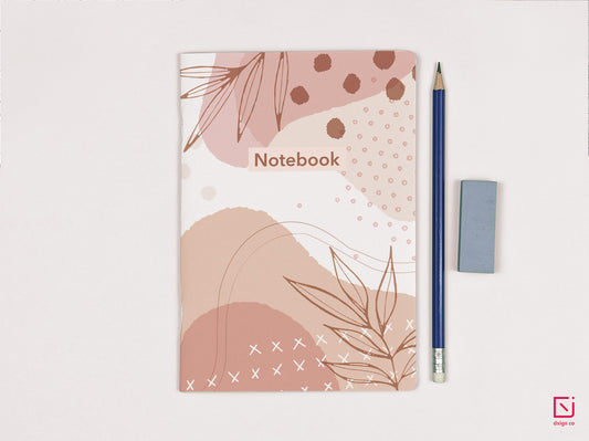 boho brown leaves design personalised notebook