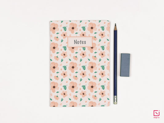 tahitian sunset pink flowers design personalised notebook