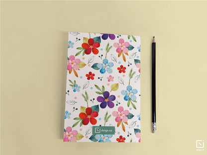 pentunia vibrant coloured flowers design personalised notebook back cover