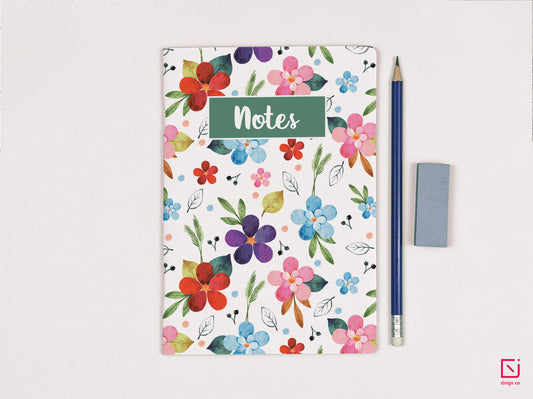 pentunia vibrant coloured flowers design personalised notebook