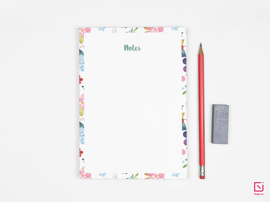 pentunia vibrant coloured flowers design personalised notepad