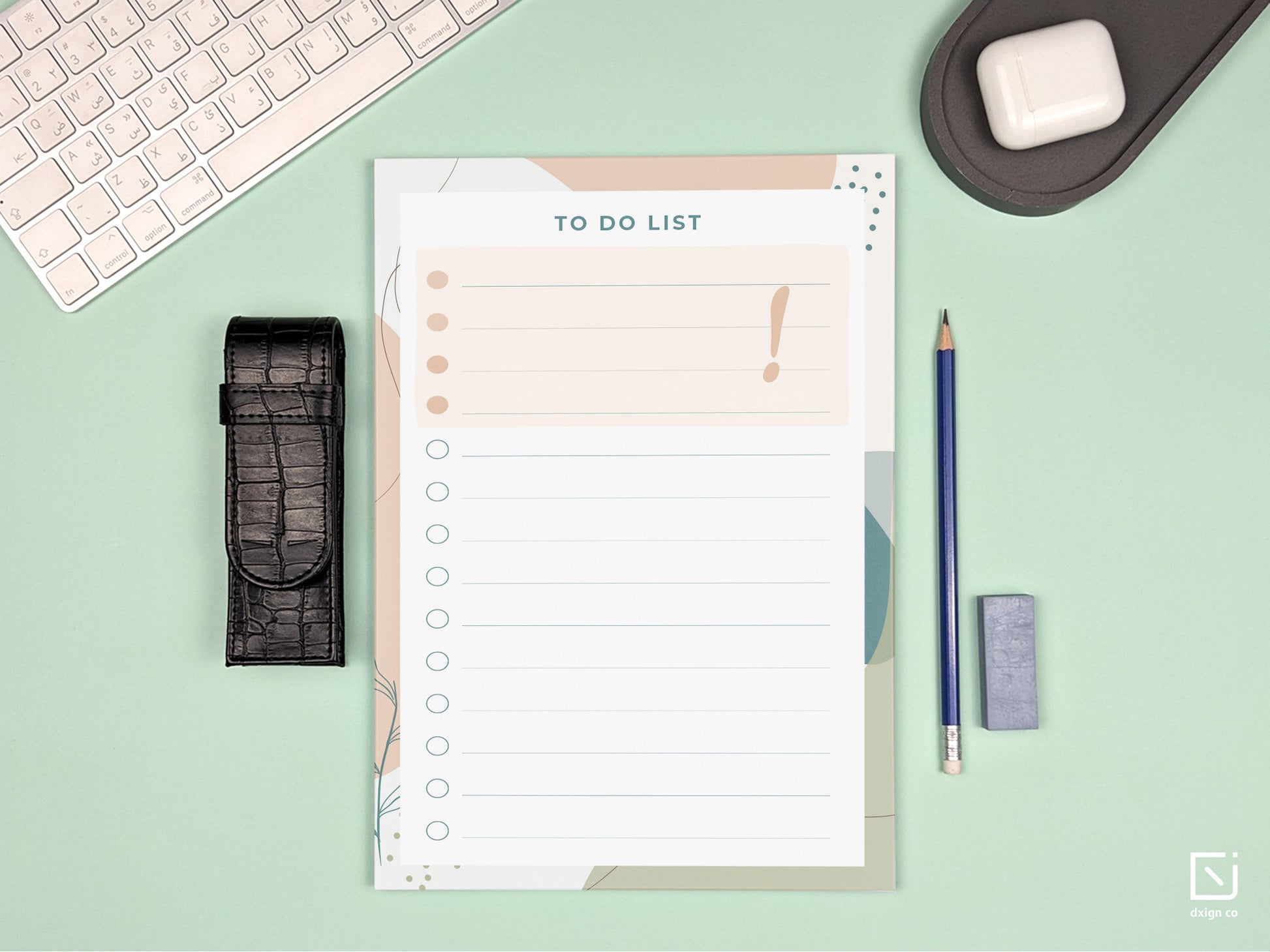 lush green check list to do design personalised large notepad