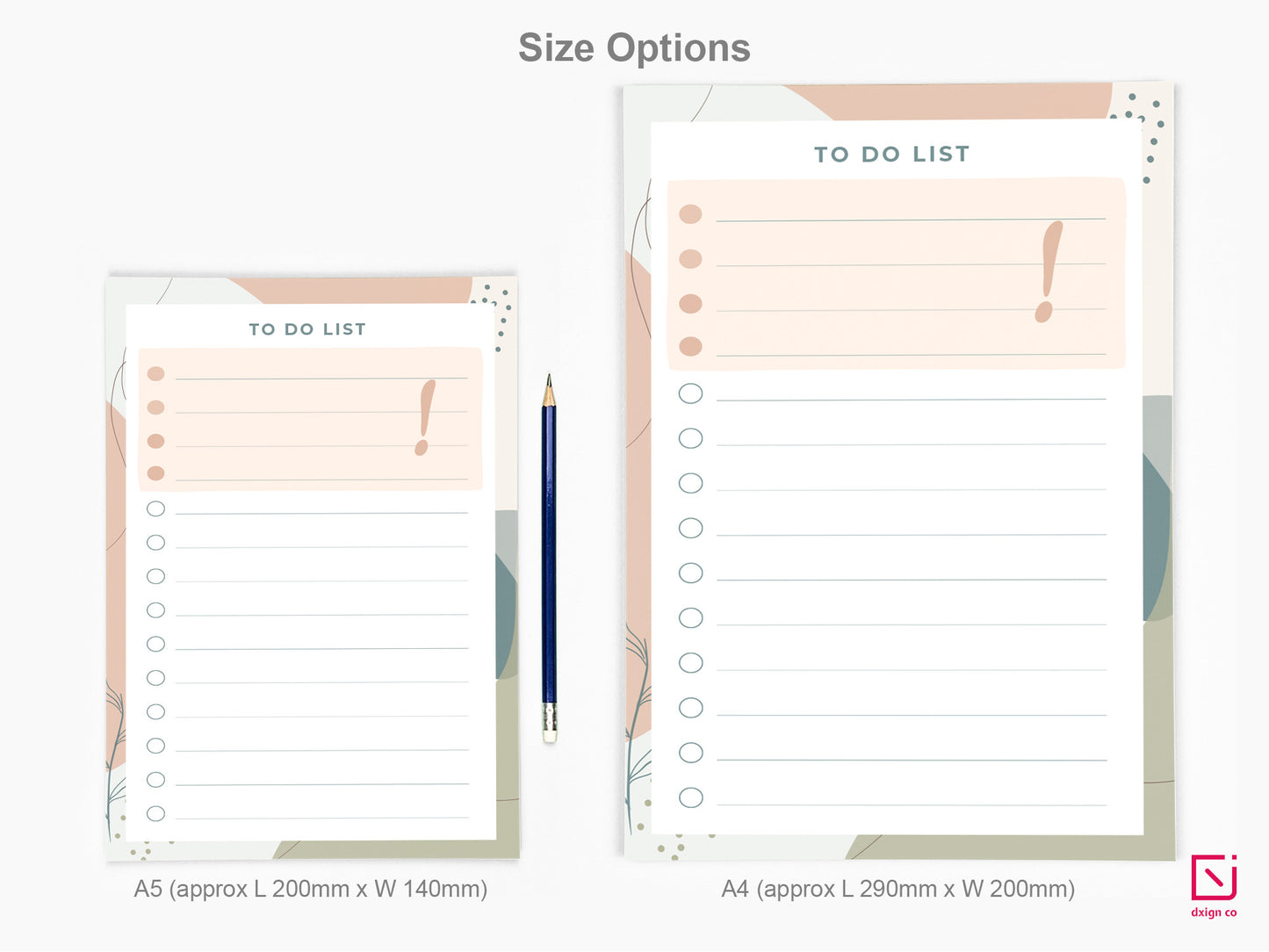 lush green check list to do design personalised notepad a5 and a4 sizes