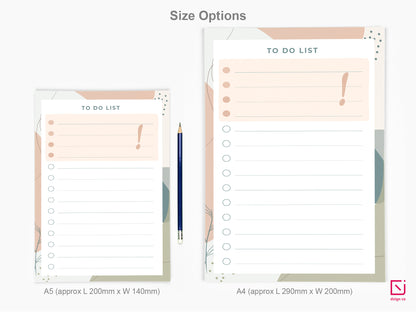 lush green check list to do design personalised notepad a5 and a4 sizes
