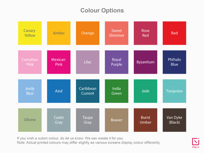 24 colour options to choose for personalised title name on notepad  