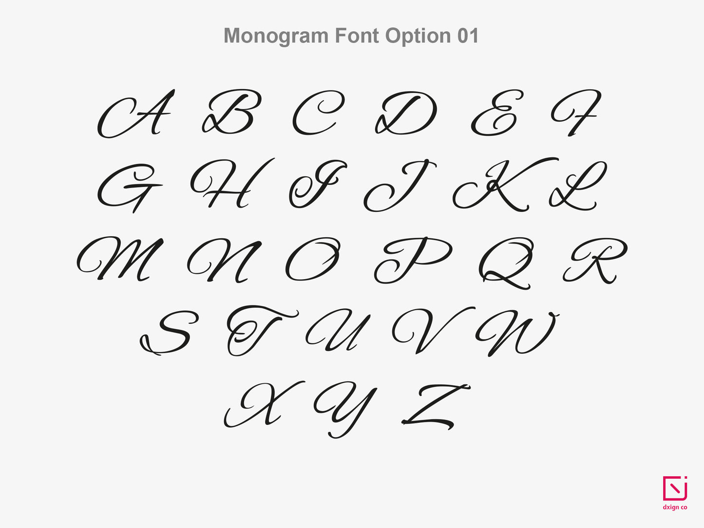 calligraphy monogram single initial with name personalised notepad font letter option 1