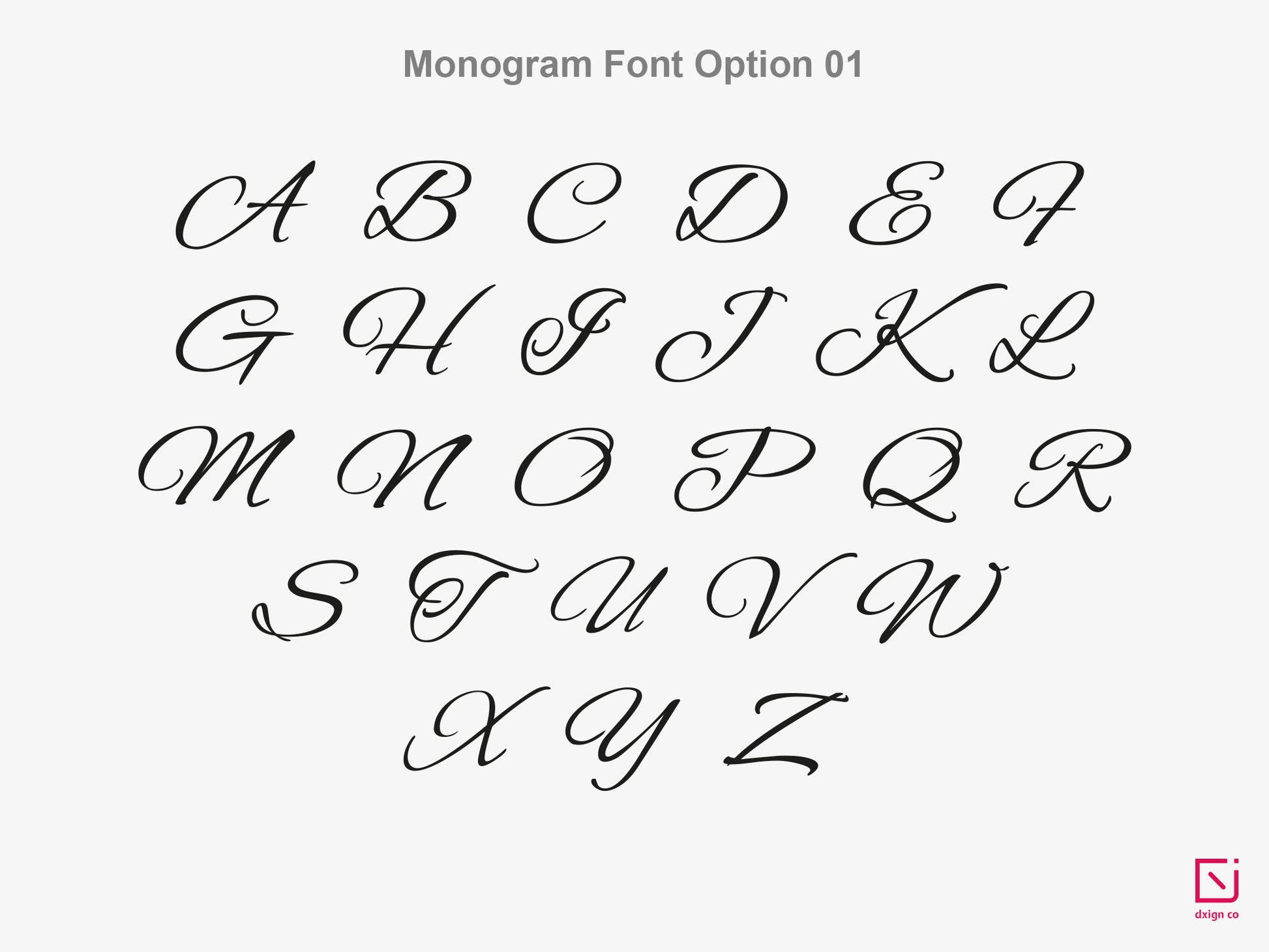 calligraphy monogram single initial with name personalised notepad font letter option 1