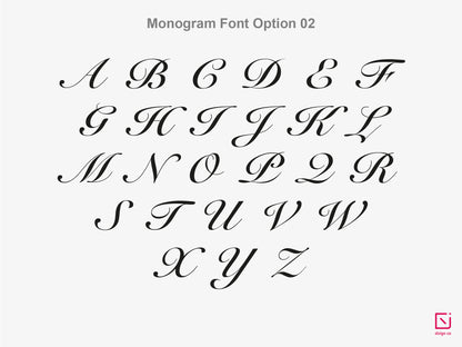 calligraphy monogram single initial with name personalised notepad font letter option 2