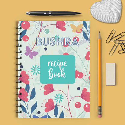 Red Peonies Spiral Recipe Journal