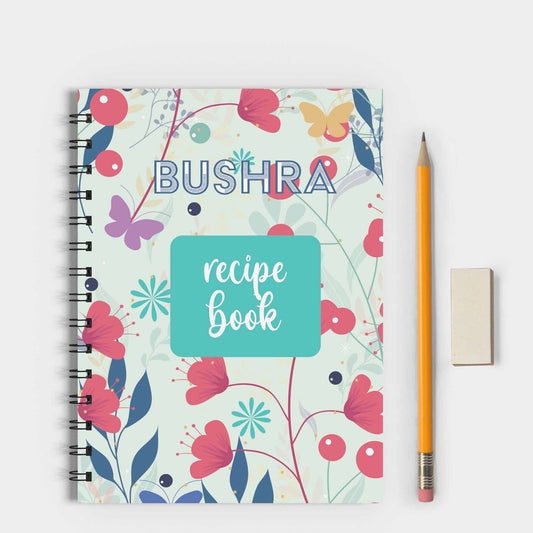 Red Peonies Spiral Recipe Journal