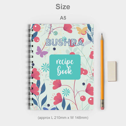 Red Peonies Spiral Recipe Journal